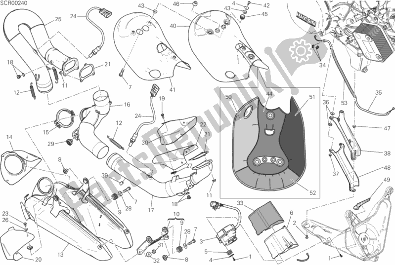 Toutes les pièces pour le 019 - Système D'échappement du Ducati Superbike 959 Panigale ABS 2018
